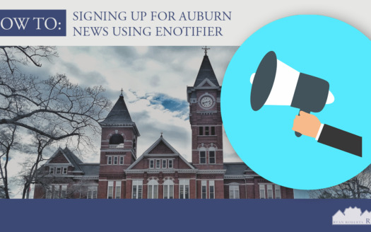 signing up for Auburn news using eNotifier